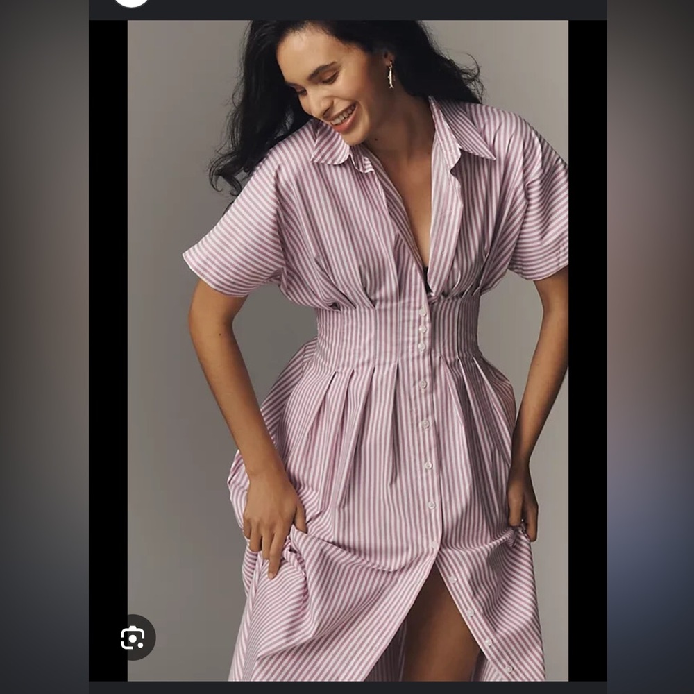 Tobie Button-Front Pleated Shirt Dress